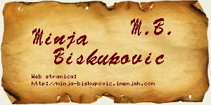Minja Biskupović vizit kartica